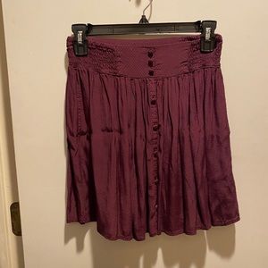 Garage burgundy polka dot mini skirt